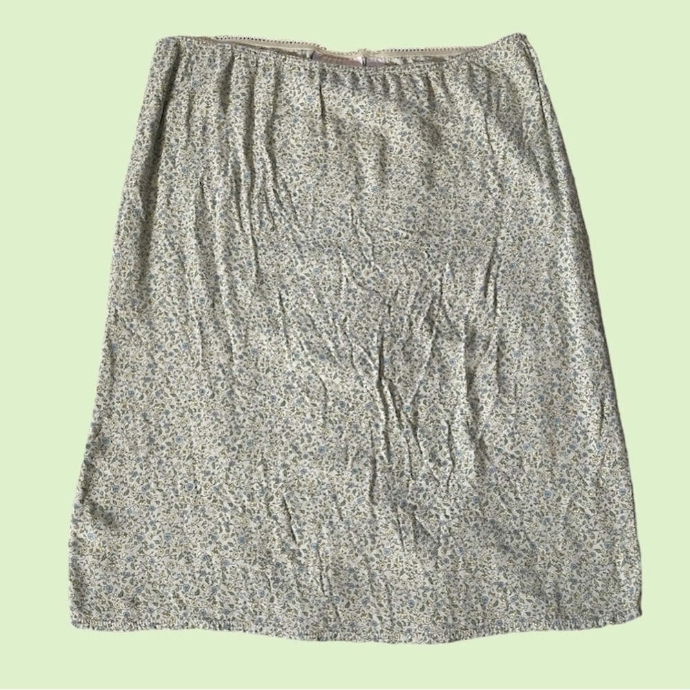 Old Navy Pastel Green Floral Slip Skirt